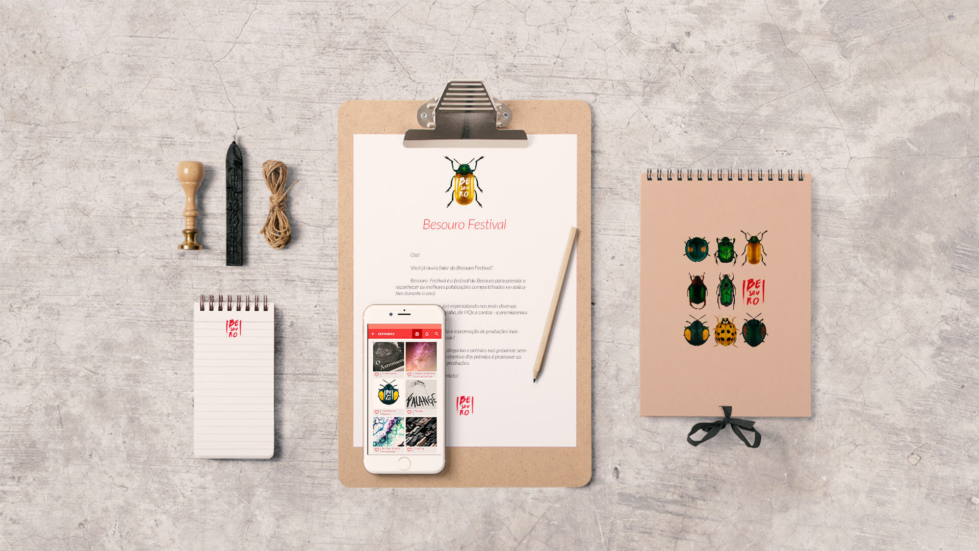 Branding presentation on office supplies