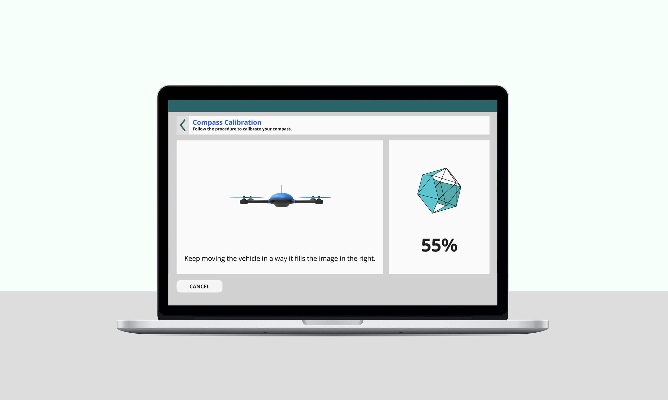 Interface Mockup on a laptop screen