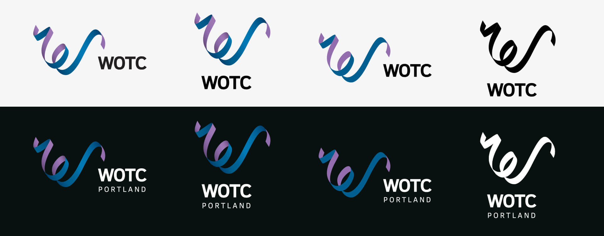 Brand versions over light and dark backgrounds